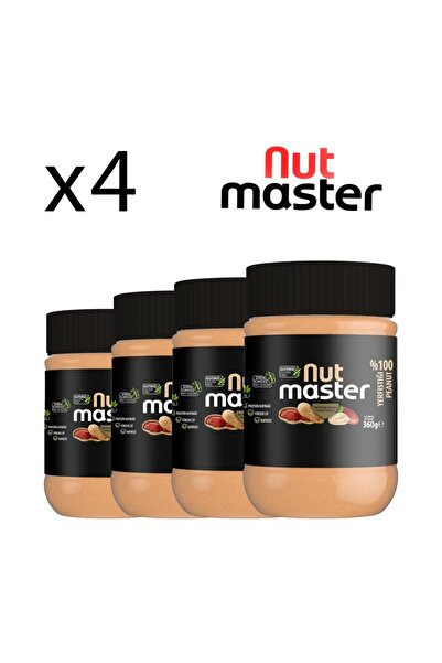 Nut Master % 100 Yer Fıstığı Ezmesi (360 Gr x 4) Sporcu Paket