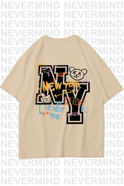 NEVERMIND Unisex Γυναικείο Ανδρικό μπλουζάκι NY-ME Special Design Back με τύπ...