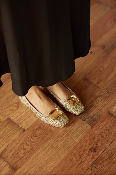 MİLAYA SHOES MİLA TAŞ DETAYLI GÜNLÜK KADIN BABET AYAKKABI