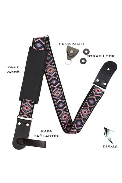 MEDUSA Guitar Strap with Shoulder Pillow and Peneyi and Penekilifi Gift