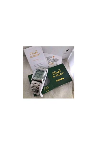 ALFAJR Deluxe Digital Stainless Steel Islamic Prayer Watch for Men Silver