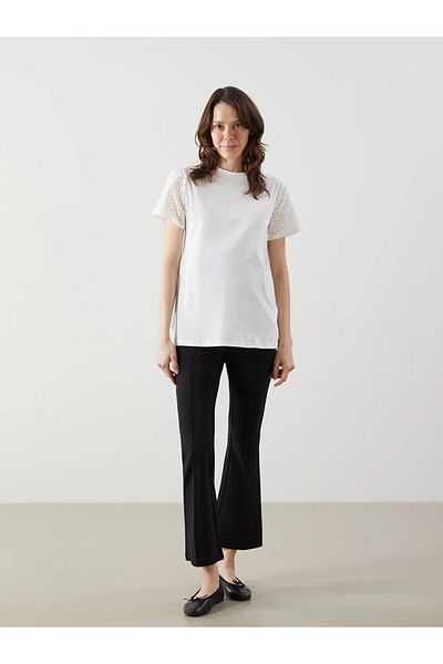 LC Waikiki Γυναικείο μπλουζάκι LCW Comfort Crew με κέντημα