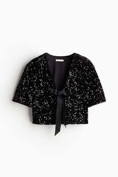 H&M بلوزة مزينة بالترتر