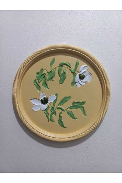 ZE DEKORASYON YUVARLAK TABLO-AÇIK SARI-19.5CM