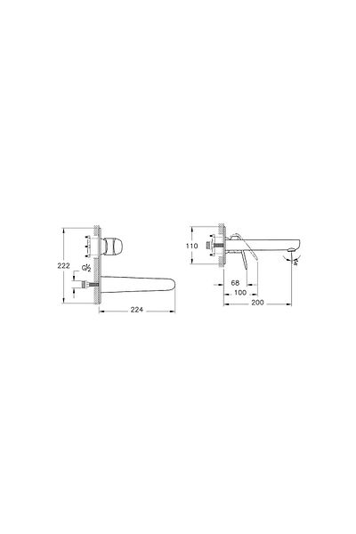 Artema Flow Round Concealed Sink Faucet (Surface Mounted Group) A43167