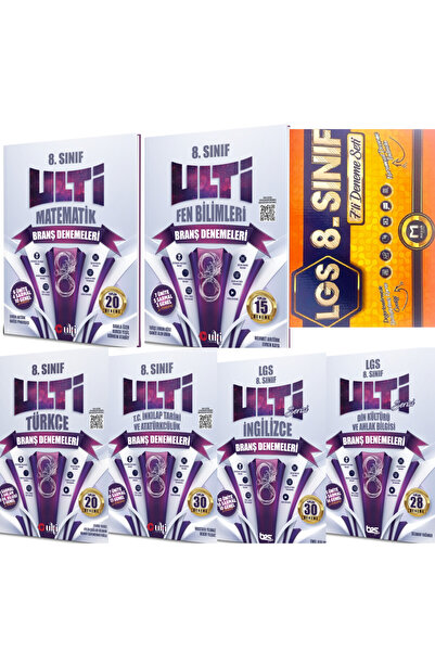 Bes Yayınları Bes 8. Sınıf Ulti Matematik Fen Türkçe İnkılap Din İngilizce Branş ve Mozaik 7'li Genel Deneme Seti