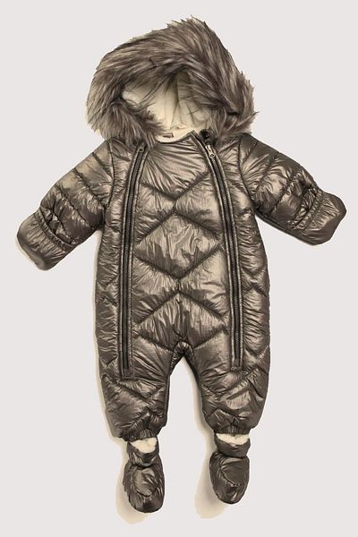 DeKuBaby New Season Special Production Shiny Quilted Foil Zippered Hooded Baby Cosmonaut Astronaut Jumpsuit