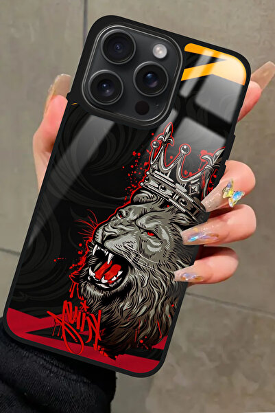 Snacase Apple iPhone 14 Pro Max Uyumlu Aslan Tasarımlı Glossy Premium Kılıf
