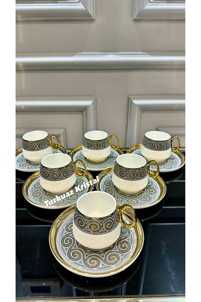 Vakıf home Kosova Porcelain Zeugma Coffee Cup Set