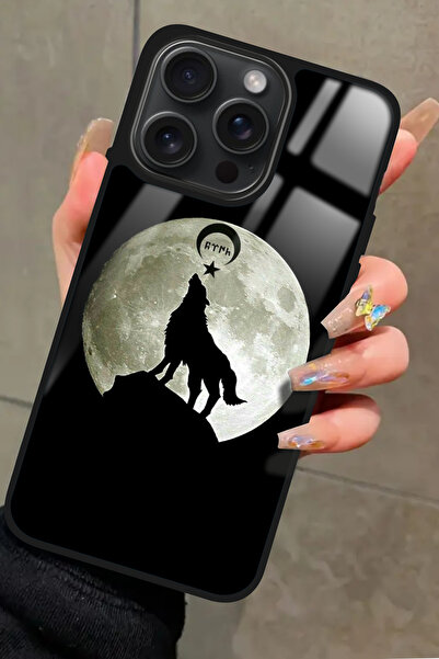 Apple iPhone 15 Pro Max Uyumlu Bozkurt Tasarımlı Glossy Premium Kılıf