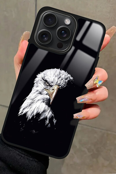 Snacase Apple iPhone 14 Pro Max Uyumlu Kartal Tasarımlı Glossy Premium Kılıf