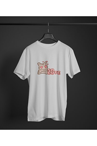 Butik Τόσο χαριτωμένο με στάμπα - oversized - Μπλουζάκι με λαιμόκοψη