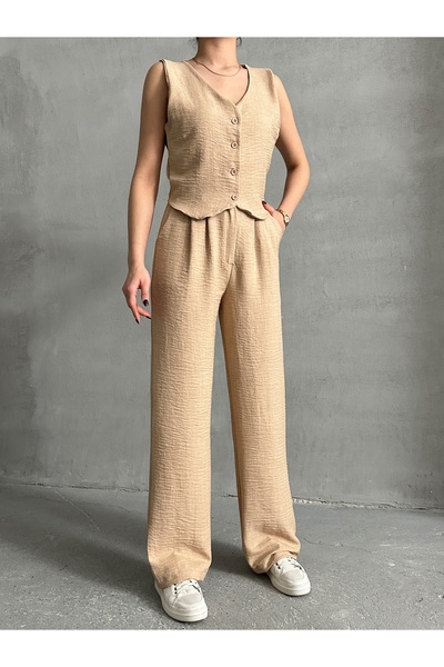 BEJNA Жіночий бежевий комплект з льняною підкладкою