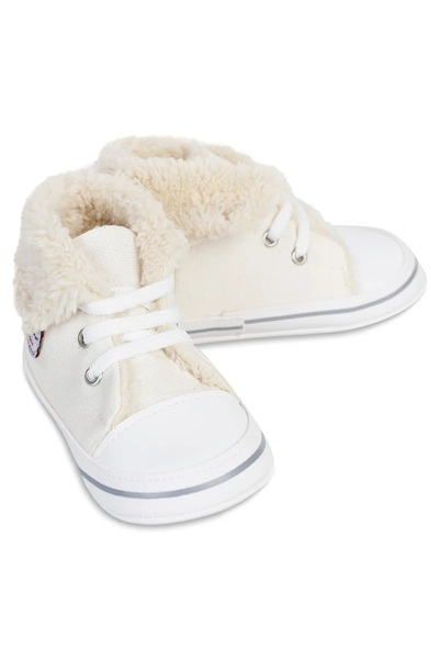 GENGHİS Papulin İlk Adım Bebek Ayakkabısı Patik Kürk Detaylı