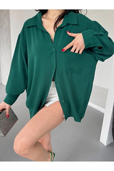 Paw Garage Women's Flory Ayrobin Oversize Single Pocket Shirt