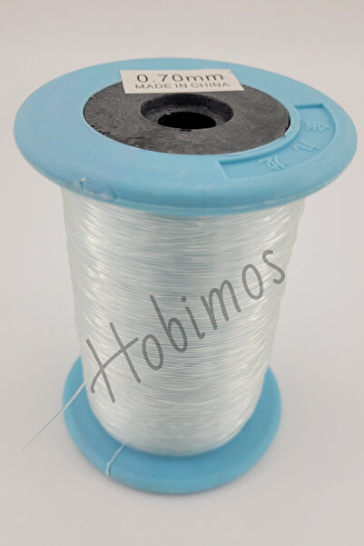 Hobimos 0,70 mm Şeffaf Düz Lastiksiz Misina - Takı - Hobi - Çanta Yapım Misinası