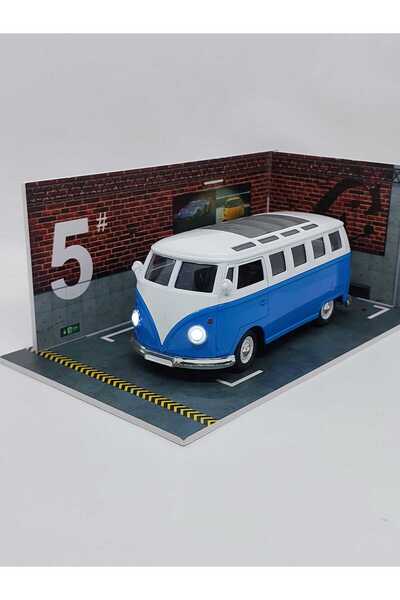 MODEL HEDİYELİK Karavan Sesli ve ışıklı Metal Araba Mavi