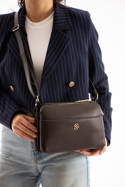 H&D COLLECTİON Πολύχρηστη τσάντα ώμου με επένδυση με μακρύ λουράκι 4 θέσεων 1408