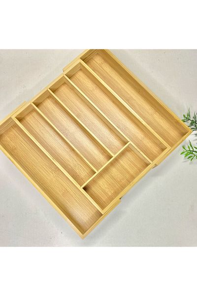 MODA OZY Μπαμπού 5/7 θέσεων Συρτάρι Organizer Μαχαιροπήρουνα