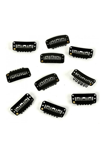 ROBERTO BORNOVA 10 Adet U Şeklinde Metal Siyah Çıtçıt Toka - Klipsli Peruk To...