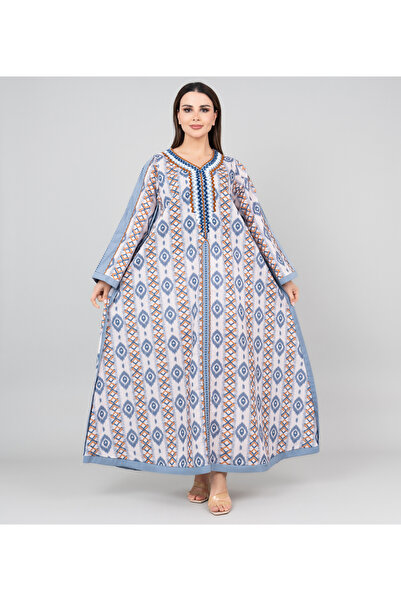 IKKXA جلابية مطرزة بنمط تجريدي