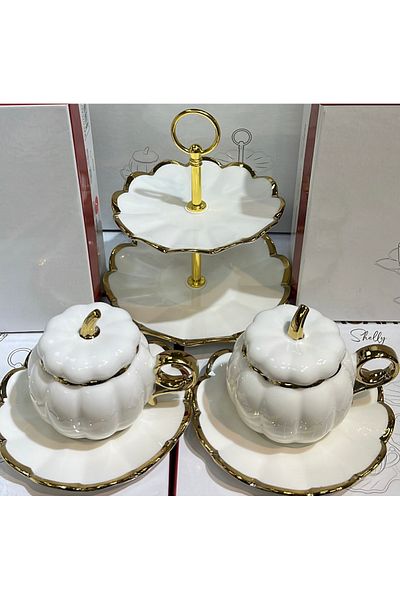 ACAR Muba Concept Beety Porcelain Cake & Coffee Cup Set for 2 People
