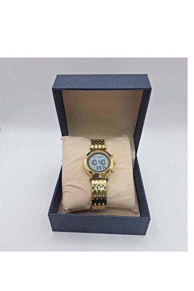 ALFAJR ساعة الصلاه الاسلاميه نسائي ذهبي ستيل اوقات صلاه منبها متعدده القبله م...