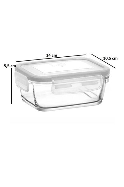 LAV 400Cc Fresco Ziplock 8-Piece Glass Storage Set with White Cover (Frs-237)