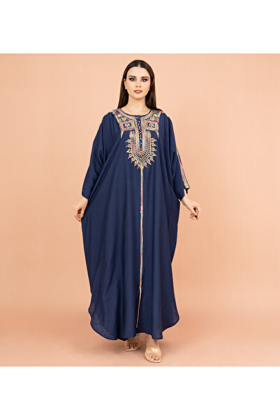 IKKXA FreeSize Solid Jalabiya with Intricate Embroidery