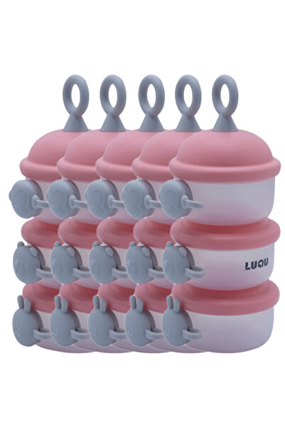 LUQU BABY عبوة حليب مجفف بفتحة جانبية - وردي - عبوة من 5 قطع