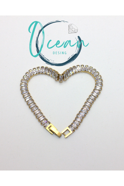 Clariss Çelik Gold Renk Su Yolu Tasarımlı Bileklik