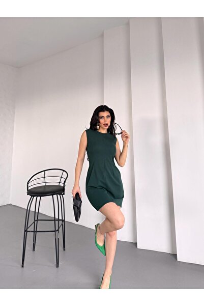 Paw Garage Women Dress Scuba Crepe Crew Neck Japone Dress, New Season