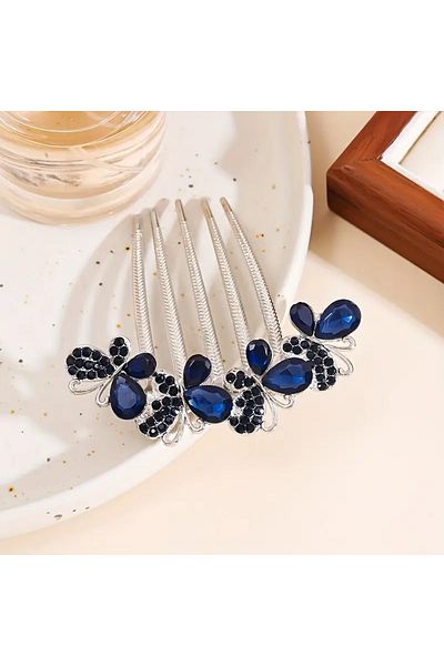 Eva Flore Crystal Stone Comb Buckle, Bridal Hair Accessory Bun Buckle