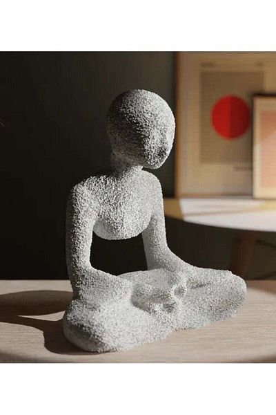 3D Brothers Wisdom and Deep Meditation Monk Statue