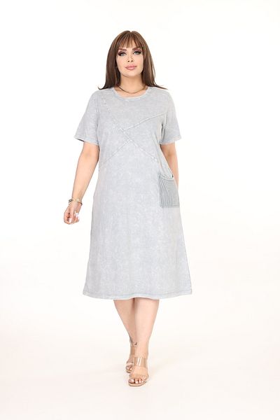 özle fashion Design Plus Size Dress with Pockets