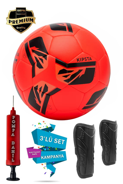 kipsta Futbol Topu 3'lü Set Kırmızı 5 Numara Fifa Basic Tekmelik-pompa Dahil