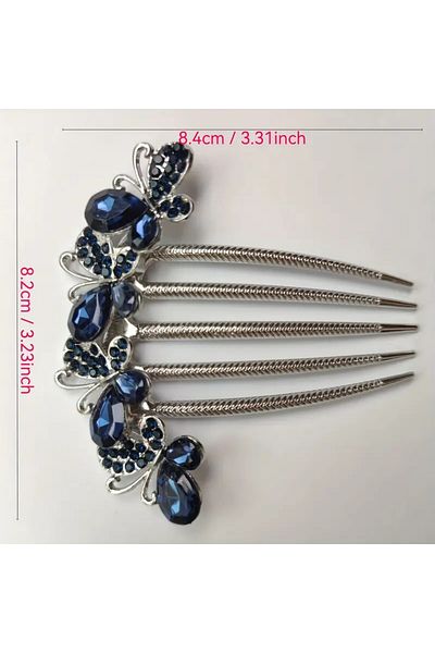 Eva Flore Crystal Stone Comb Buckle, Bridal Hair Accessory Bun Buckle