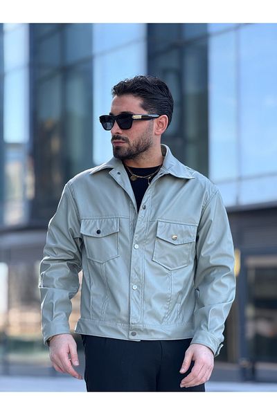 MİS MODA men's seasonal leather coat