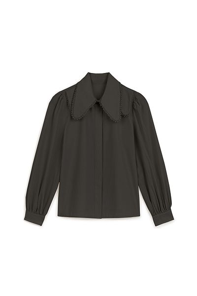 praye Red Baby Collar - Black Short Shirt