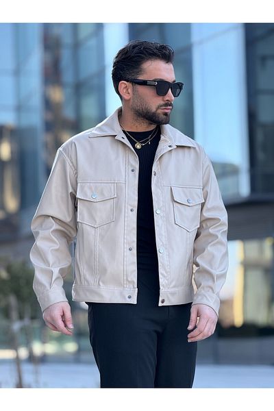 MİS MODA men's seasonal leather coat