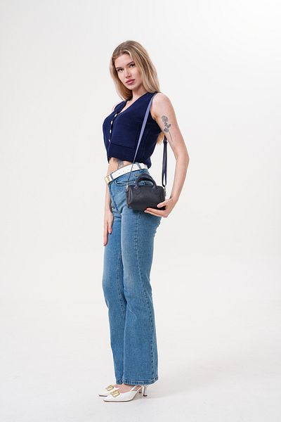 Güce Mini geantă de mână și de umăr bleumarin, curea reglabilă cu fermoar, elegantă zilnică minimă GC 021019