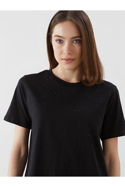 LC Waikiki Tricou de damă cu strasuri cu decolteu rotund de sezon nou - S5I380Z8