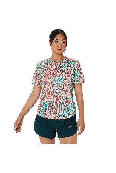 Asics ROAD ALL OVER PRINT SS TOP Kadın YELLOW Kısa Kollu Tshirt 2012D225-200