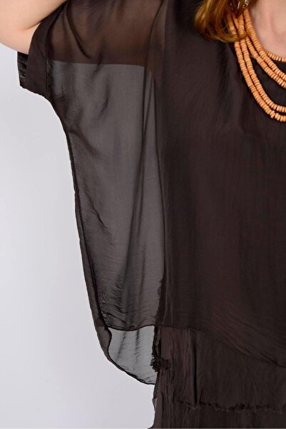 Bohem Stil Μεταξωτό φόρεμα ιταλικού μεγέθους 2 που δείχνει λεπτό με μισό μανίκι