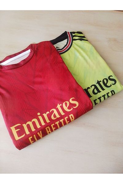Armageddon Arsenal Red and Yellow Children's 2-Piece Advantage Set Jersey Shorts and Socks Sweatshirts