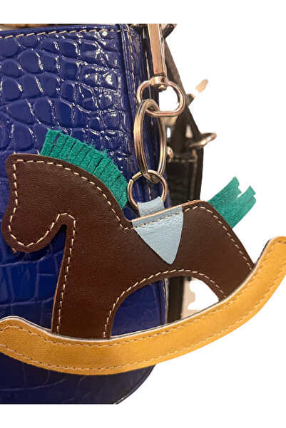 Pinkylola Atlıkarınca Serisi KAHVERENGİ & YEŞİL Hakiki Deri Anahtarlık Çanta Süsü Kancalı,bag Charm