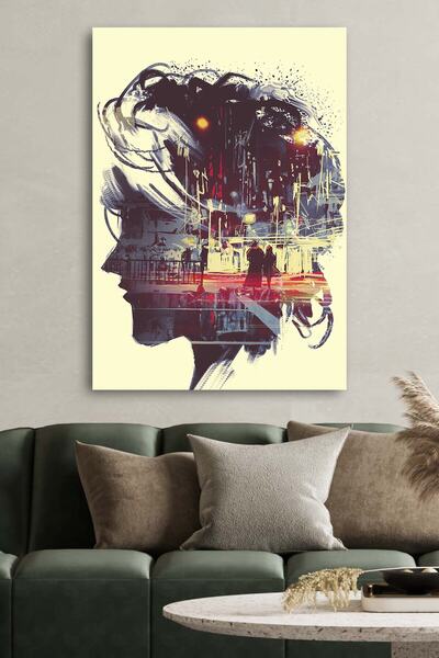 Sanat Tablo Kanvas Duvar Tablosu Baskılı Illüstrasyon Şehir Düşünceli Ev Ofis Otel Dekor Hediyelik Tablo Baskılı