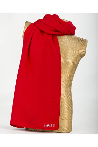 inve Inve Κασμίρι Σάλι Κόκκινο Χρώμα