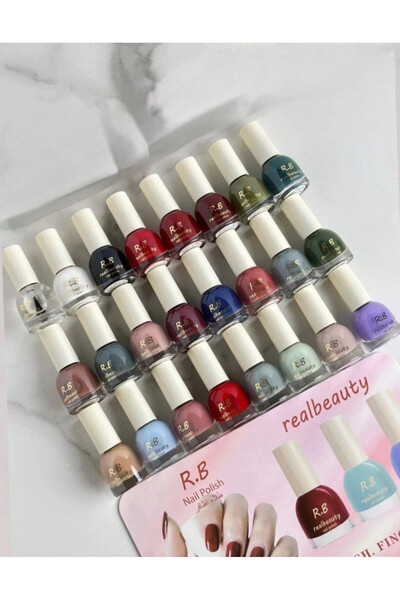real beauty A set of 24 multi-colored nail polishes