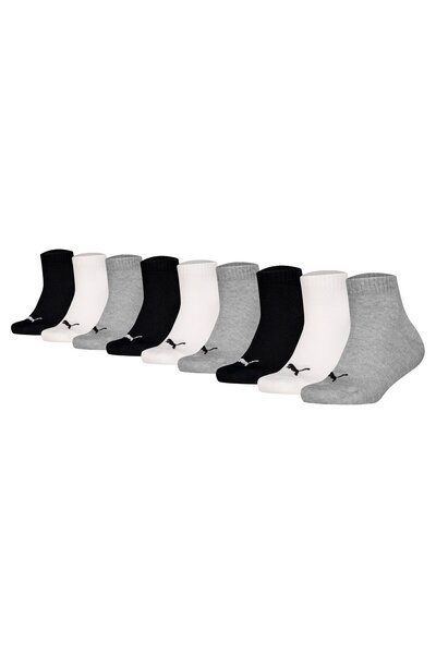 Puma Kinder Quartersocken, 9er Pack - Plain Quarter ECOM 9P, Logo, einfarbig